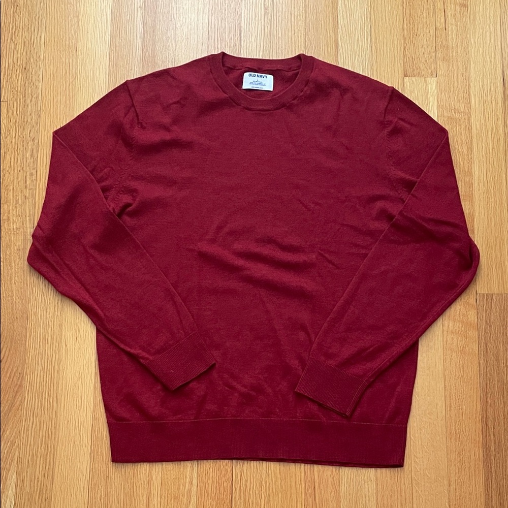 Old Navy Men's Burgundy Crewneck Sweater Size Large